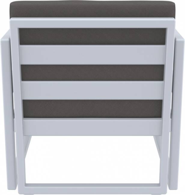 Кресло пластиковое с подушками Mykonos серебристый, темно-серый 730х720х750 мм