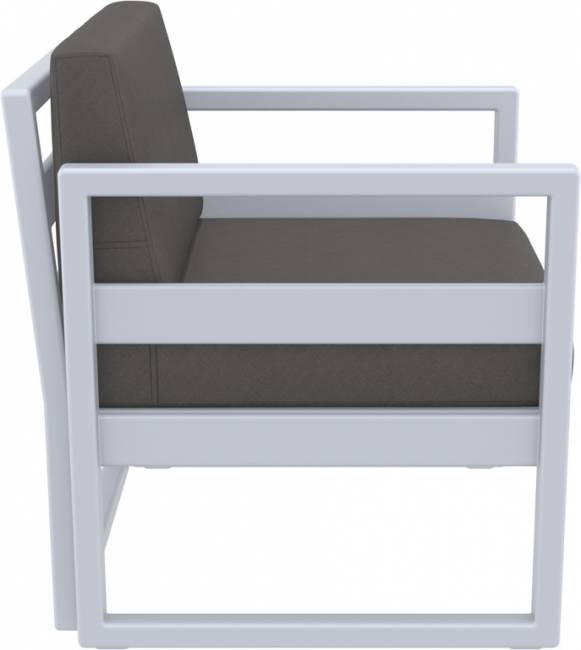 Кресло пластиковое с подушками Mykonos серебристый, темно-серый 730х720х750 мм