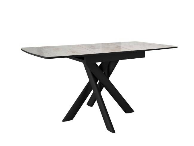 Стол DikLine DKB110, Керамика Italian Grey (глянец серый)/подстолье черное/опоры черные