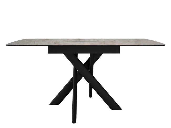 Стол DikLine DKB110, Керамика Italian Grey (глянец серый)/подстолье черное/опоры черные