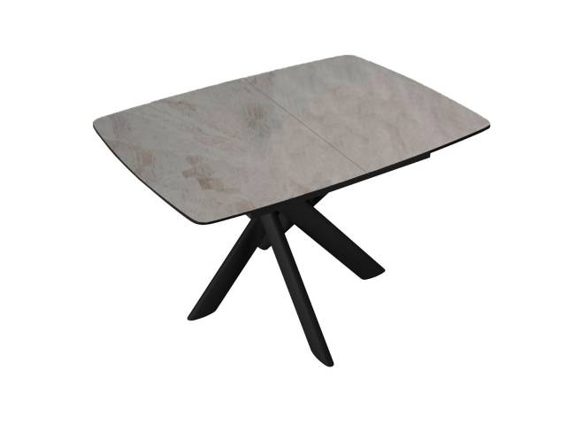 Стол DikLine DKB110, Керамика Italian Grey (глянец серый)/подстолье черное/опоры черные