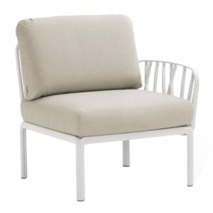 Модуль правый/левый пластиковый с подушками Komodo Elemento Terminale DS/SX белый, панама 745х780х900 мм