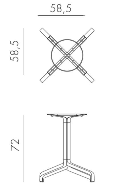 Подстолье металлическое Frasca Maxi Fix Special антрацит 585х585х720 мм Подстолье металлическое Frasca Maxi Fix Special антрацит 585х585х720 мм