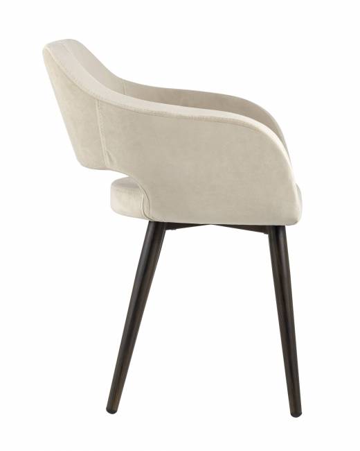 Стул с подлокотниками Саймон велюр бежевый