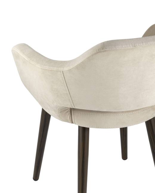 Стул с подлокотниками Саймон велюр бежевый