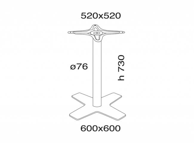 Подстолье металлическое Oxo II 600х600х730 мм