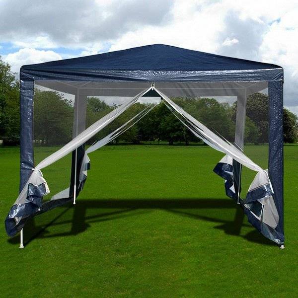 Садовый тент шатер с москитной сеткой-3x3m синий