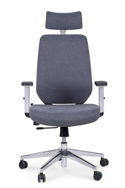 Кресло офисное / Имидж gray 2 / белый пластик / серая ткань