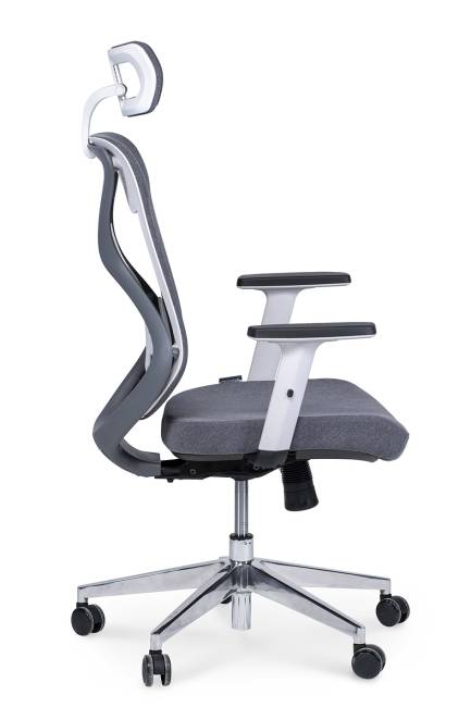 Кресло офисное / Имидж gray 2 / белый пластик / серая ткань