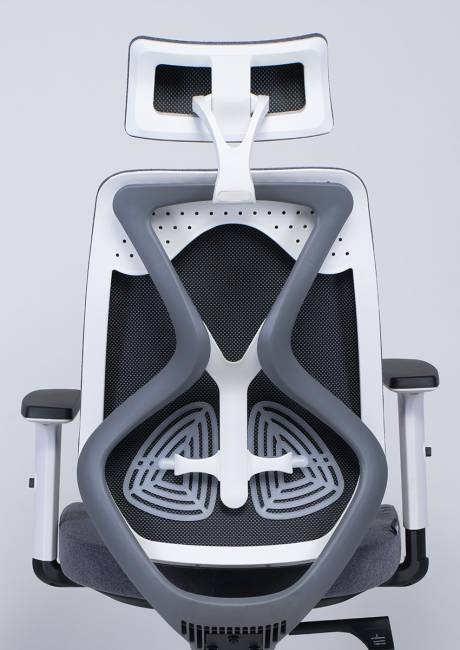 Кресло офисное / Имидж gray 2 / белый пластик / серая ткань