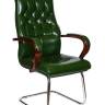 Кресло офисное / Боттичелли CF / дерево / зеленая глянцевая кожа