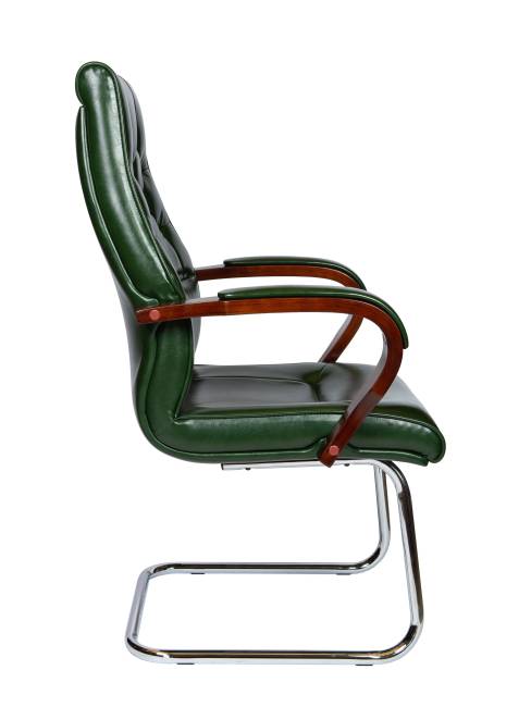 Кресло офисное / Боттичелли CF / дерево / зеленая глянцевая кожа