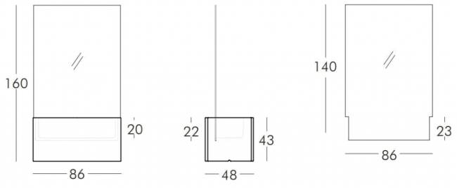 Кашпо пластиковое светящееся Prive Lighting белый 860х480х1600 мм