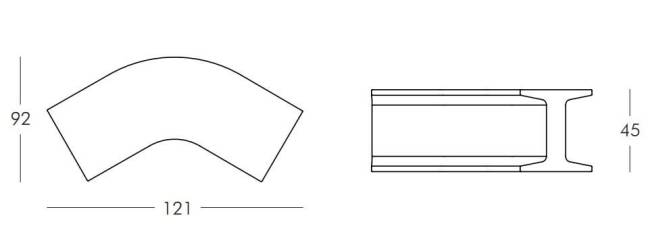 Скамья пластиковая модульная Iron Standard 1210х920х450 мм