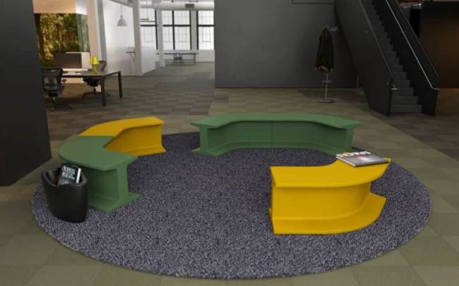 Скамья пластиковая модульная Iron Standard 1210х920х450 мм