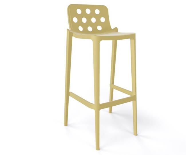 Стул пластиковый барный Isidoro 76 зеленый шалфей 480х460х970 мм