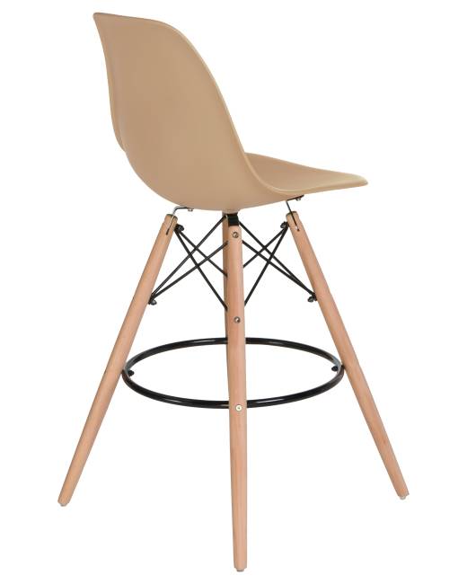 Стул барный DOBRIN DSW BAR, ножки светлый бук, цвет сиденья бежевый (GR-03)