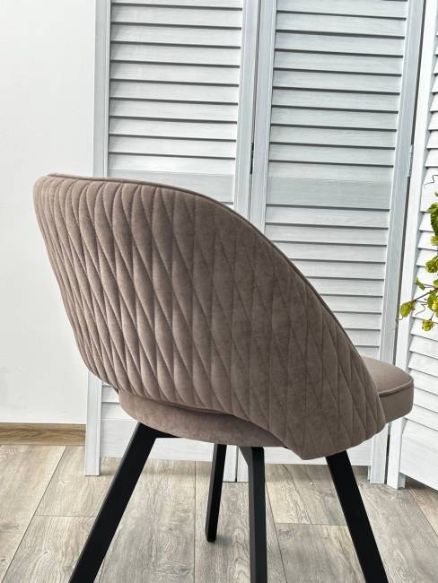 Стул DUNA 360 град. поворот. B5 Капучино, велюр / черный каркас, М-City