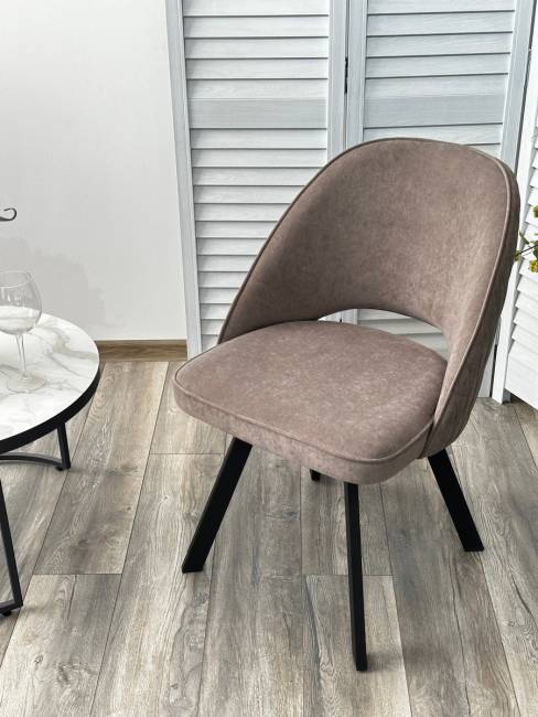 Стул DUNA 360 град. поворот. B5 Капучино, велюр / черный каркас, М-City