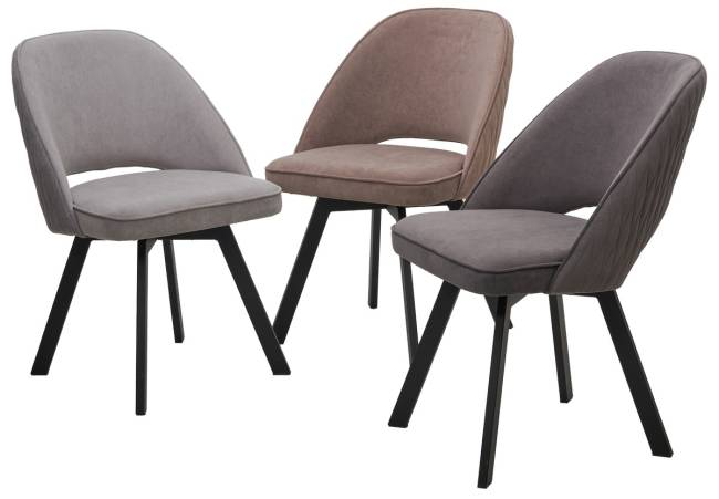 Стул DUNA 360 град. поворот. B5 Капучино, велюр / черный каркас, М-City