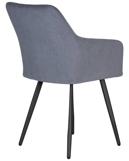 Стул обеденный DOBRIN ROBY, ЭМАЛЬ ЧЕРНЫЙ МУАР велюр Catania Steel