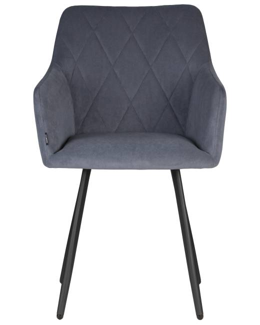 Стул обеденный DOBRIN ROBY, ЭМАЛЬ ЧЕРНЫЙ МУАР велюр Catania Steel