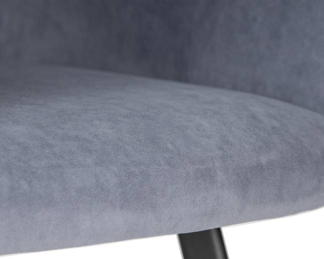 Стул обеденный DOBRIN ROBY, ЭМАЛЬ ЧЕРНЫЙ МУАР велюр Catania Steel