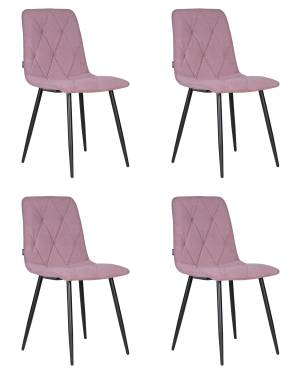 Набор 4 шт Стул обеденный DOBRIN CHILLY ROMBO, Лавандовый Simple 48, основание черное