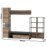 Навесная полка с ТВ-тумбой и стеллаж 13.151.02 Трувор цвет дуб гранж песочный/интра