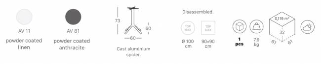 Подстолье металлическое Maxi Nemo антрацит 600х600х730 мм