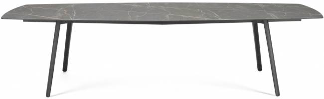 Стол ламинированный Squid черный, черный мрамор Сахара 2990х1290х730 мм