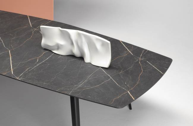 Стол ламинированный Squid черный, черный мрамор Сахара 2990х1290х730 мм