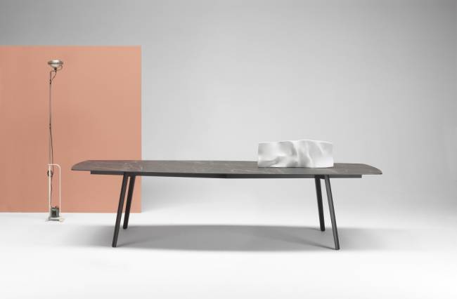 Стол ламинированный Squid черный, черный мрамор Сахара 2990х1290х730 мм