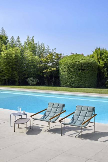 Столик кофейный металлический Dress Code голубой, черный мрамор Сахара 450х410х400 мм