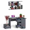 Стол угловой компьютерный МС-16 Мори правый с полкой верхней на 1200 и тумбой ТМП400 цвет графит