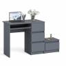 Стол компьютерный Мори МС-6 правое исполнение с тумбочкой 400-1 цвет графит