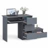 Стол компьютерный Мори МС-6 правое исполнение с тумбочкой 400-1 цвет графит