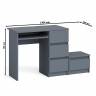Стол компьютерный Мори МС-6 правое исполнение с тумбочкой 400-1 цвет графит
