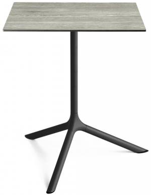 Стол ламинированный обеденный Tripe Maxi черный, состаренный серый дуб 700х700х740 мм