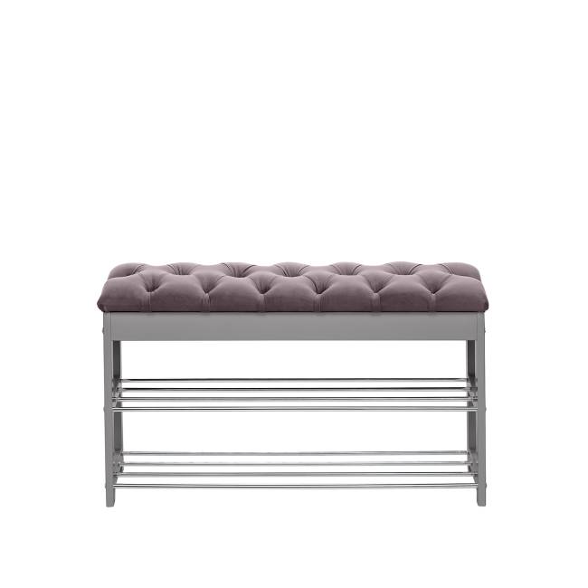 Банкетка Leset "Грейс" Серый ясень V19 коричнево-красный, каретная стяжка