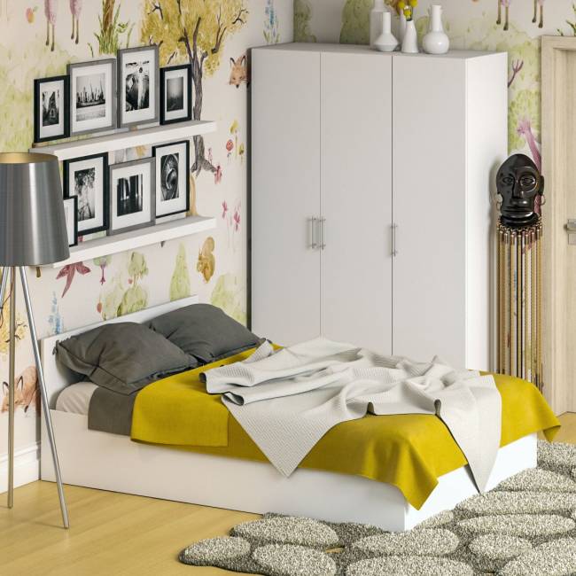 Спальный гарнитур белый № 1 Стандарт с кроватью 1400 цвет белый