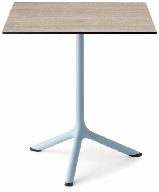 Стол ламинированный обеденный Tripe голубой, состаренный дуб тортора 600х600х740 мм Стол ламинированный обеденный Tripe голубой, состаренный дуб тортора 600х600х740 мм