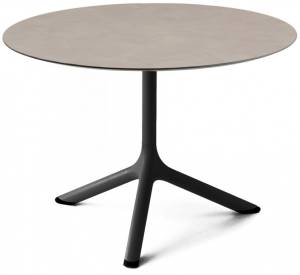 Столик ламинированный кофейный Tripe черный, тортора шпатель Ø700х510 мм