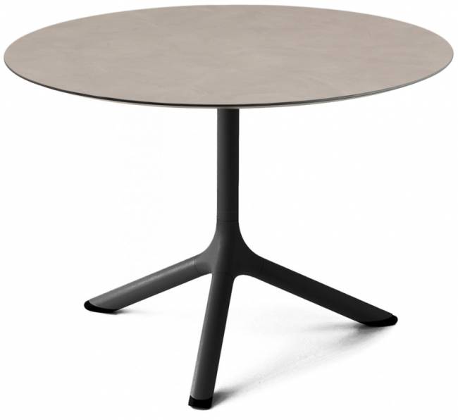 Столик ламинированный кофейный Tripe черный, тортора шпатель Ø700х510 мм