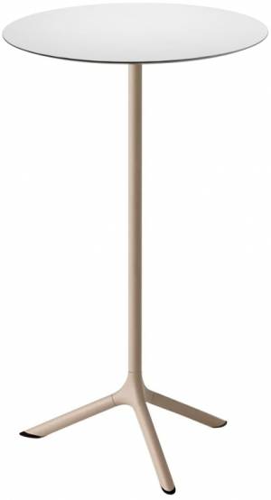 Стол ламинированный барный Tripe тортора, белый Ø600х1100 мм