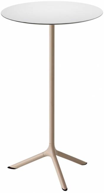 Стол ламинированный барный Tripe тортора, белый Ø600х1100 мм