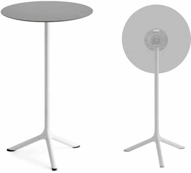 Стол ламинированный барный складной Tripe Folding белый, светло-серый Ø600х1100 мм Стол ламинированный барный складной Tripe Folding белый, светло-серый Ø600х1100 мм