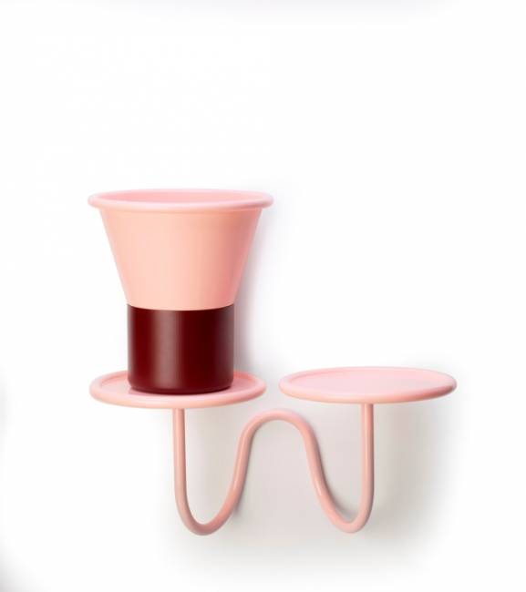 Подставка для цветов настенная Mimosa бледно-розовый 420х215х230 мм