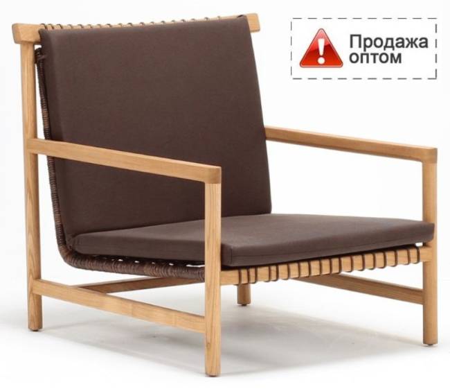 Кресло деревянное плетеное с подушками Astro 760х830х830 мм