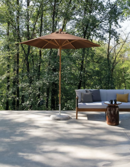 Зонт профессиональный диаметром 2.5 м Palladio Standard натуральный, темно-коричневый Ø2500 мм